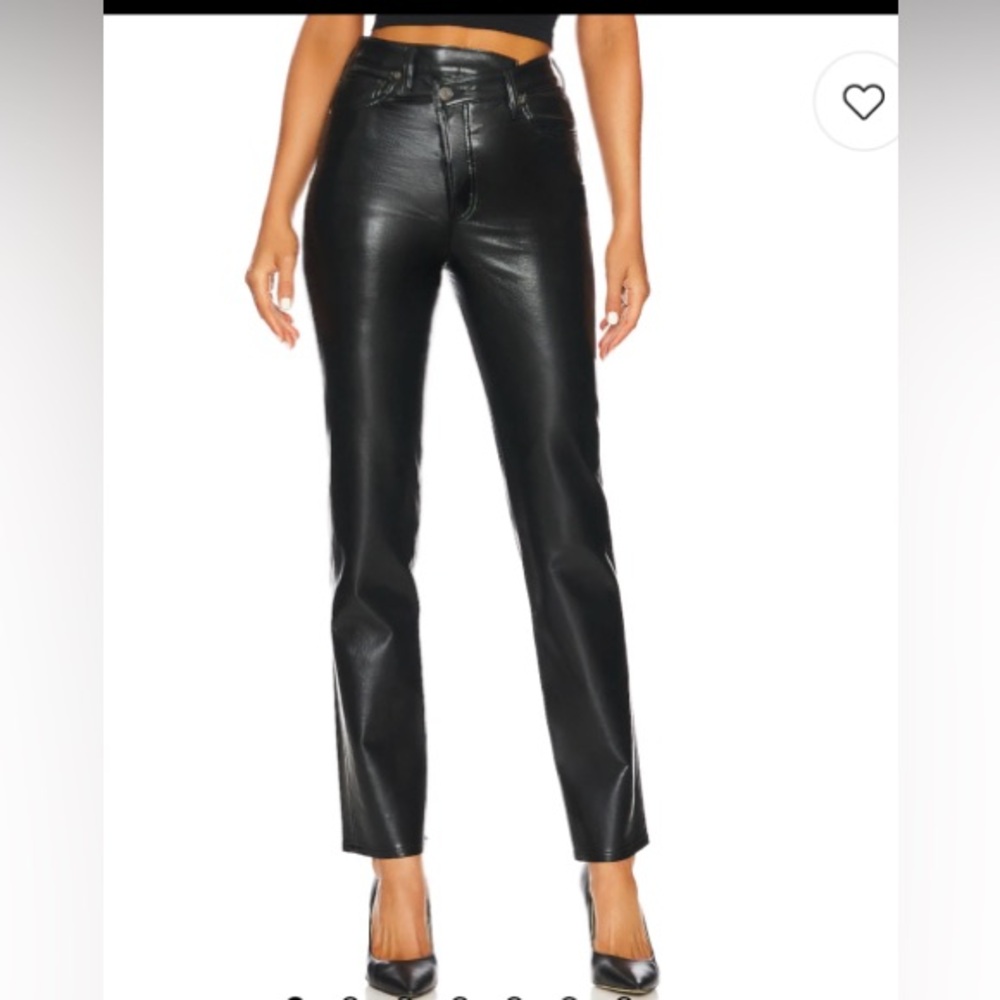 NWT AGolde Recycled Leather‎ Criss Cross Straight in Detox size 29
